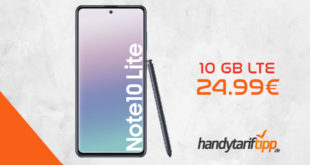 SAMSUNG Galaxy Note 10 Lite mit 10 GB LTE im Telekom Netz nur 24,99€