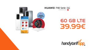 HUAWEI P40 Pro & Huawei Watch GT2e & Körperfettwaage AH100 & 6 Monate Huawei Music mit 60 GB LTE nur 39,99€