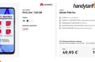 HUAWEI P40 Lite 128 GB mit 5 GB LTE nur 14,99€