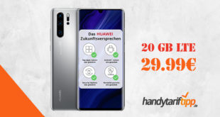 Huawei P30 Pro New Edition mit Vertrag O2 Free M mit 20 GB nur 29,99€