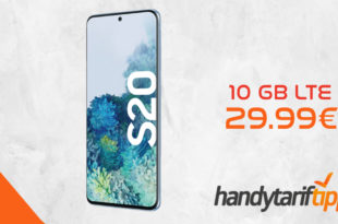 SAMSUNG Galaxy S20 mit 10 GB LTE im Telekom Netz nur 29,99€