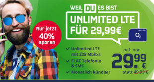 Unlimited LTE für nur 29,99€ - monatlich kündbar