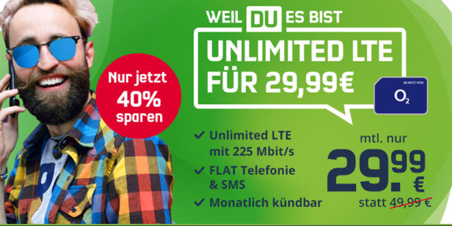 Unlimited LTE für nur 29,99€ - monatlich kündbar
