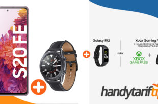 Samsung Galaxy S20 FE & Samsung Galaxy Watch3 & Galaxy Fit2 oder Xbox Gaming Paket mit bis zu 40 GB LTE nur 34,99€