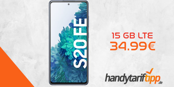 Samsung Galaxy S20 FE inkl. 15 GB Allnet Flat + 50€ Amazon-Gutschein nur 34,99€ monatlich. Einmalige Zuzahlung liegt bei nur 29 Euro.