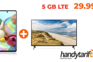 Samsung Galaxy A71 & 43" Zoll LG 4K Smart TV inkl. 5GB LTE für nur 29,99€ mtl.