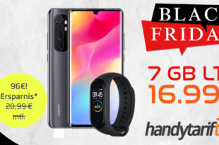 Black Friday Deal: Xiaomi MI Note 10 lite & Xiaomi Smart Band 4 mit 7 GB LTE nur 16,99€ monatlich