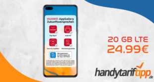 Huawei P40 mit 20 GB LTE nur 24,99€ monatlich