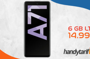 Samsung Galaxy A71 mit 6 GB LTE nur 14,99€ monatlich.