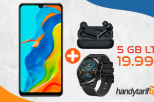 HUAWEI P30 lite NEW EDITION & Huawei FreeBuds 3i & Huawei Watch GT mit 5 GB LTE nur 19,99€