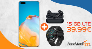HUAWEI Huawei P40 Pro & Huawei FreeBuds 3i & Huawei Watch GT mit 15 GB LTE nur 39,99€ monatlich