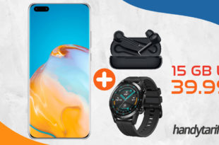 HUAWEI Huawei P40 Pro & Huawei FreeBuds 3i & Huawei Watch GT mit 15 GB LTE nur 39,99€ monatlich