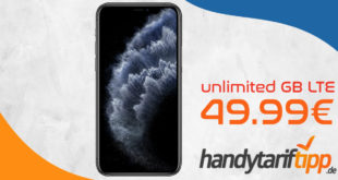 APPLE iPhone 11 Pro mit unlimited LTE nur 49,99€ monatlich