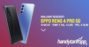 OPPO RENO 4 PRO 5G mit 12 GB LTE nur 19,99€