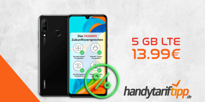 Huawei P30 Lite New Edition 256GB mit 5 GB LTE nur 13,99€ monatlich