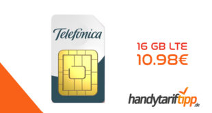 16 GB LTE plus Allnet Flat nur 10.98€ monatlich