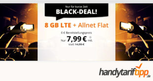 Black Deal ohne Vertragslaufzeit - 8 GB LTE nur 7,99€ & 20 GB LTE nur 14,99€