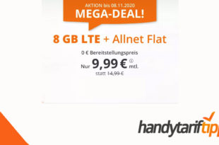 8 GB LTE für 9,99€ - auch ohne Vertragslaufzeit