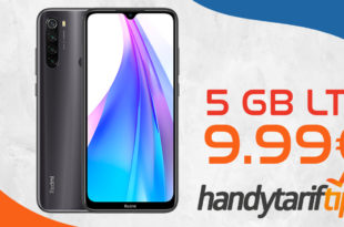 Xiaomi Redmi Note 8T mit 5 GB LTE nur 9,99€ monatlich