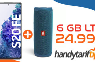 SAMSUNG GALAXY S20 FE & JBL Flip 5 ECO Bluetooth Lautsprecher mit 6 GB LTE im Telekom Netz nur 24,99€ monatlich