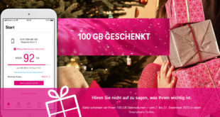 Telekom Weihnachtsgeschenk: Mobilfunk-Kunden erhalten 100 GB LTE Datenvolumen kostenlos