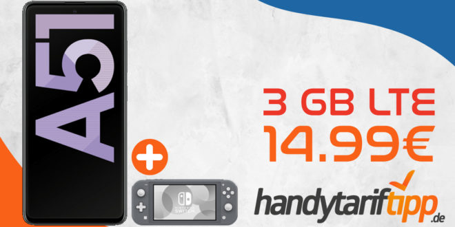 Samsung Galaxy A51 & Nintendo Switch Lite mit 3 GB LTE nur 14,99€ monatlich