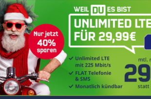 Nikolaus-Aktion! o2 Free Unlimited Max (monatlich kündbar) für nur 29,99€/Monat