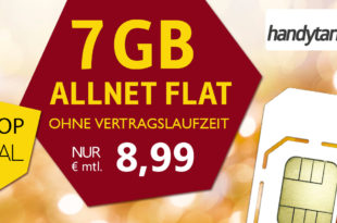 Allnet-Flat 7 GB LTE & ohne Vertragslaufzeit nur 8,99€ monatlich
