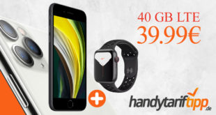 Apple iPhone 11 & Apple Watch Nike Series 5 44mm (GPS+Cellular) mit 40 GB LTE nur 39,99€ monatlich