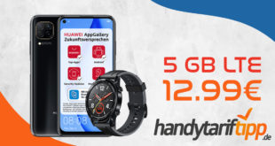 HUAWEI P40 lite & Huawei Watch GT mit 5 GB LTE nur 12,99€ monatlich