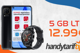 HUAWEI P40 lite & Huawei Watch GT mit 5 GB LTE nur 12,99€ monatlich