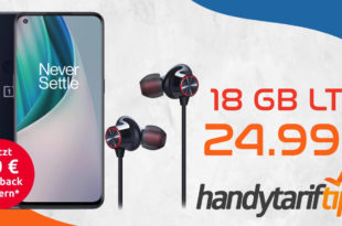 OnePlus Nord N10 5G & OnePlus Bullets Wireless 2 In-Ear Kopfhörer & 50€ Cashback mit 18 GB LTE im Telekom Netz nur 24,99€ monatlich