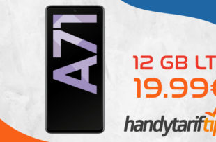 SAMSUNG GALAXY A71 mit 12 GB LTE nur 19,99€ monatlich