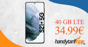 SAMSUNG GALAXY S21+ 5G mit 40 GB LTE Max. nur 34,99€ monatlich
