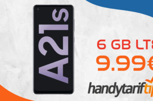 Samsung Galaxy A21s mit 6 GB LTE nur 9,99€ monatlich
