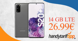 Samsung Galaxy S20+ (S20 Plus) mit 14 GB LTE im Telekom Netz nur 26,99€ monatlich