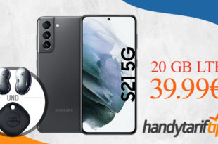 Samsung S21 5G & Galaxy Buds Live & Galaxy SmartTag mit 20 GB LTE nur 39,99€ monatlich