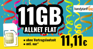 Allnet Flat mit 11 GB LTE für nur 11,11 EURMonat - ohne Vertragslaufzeit