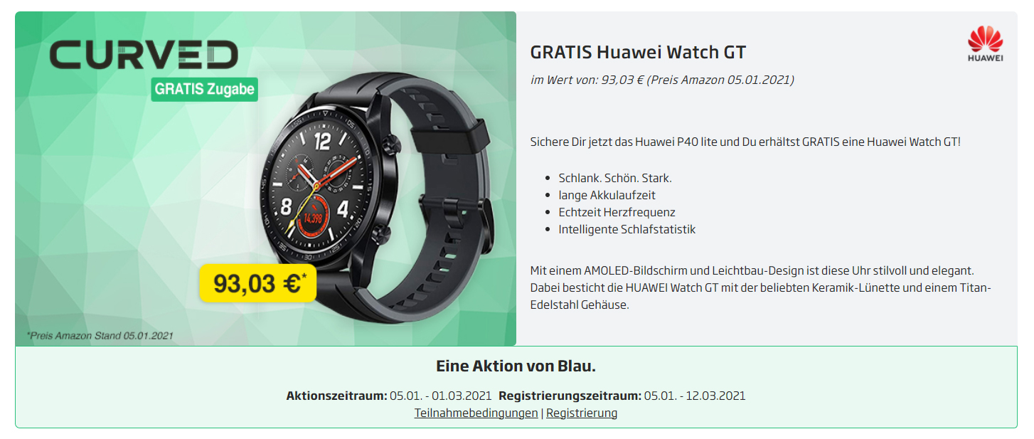 GRATIS Huawei Watch GT