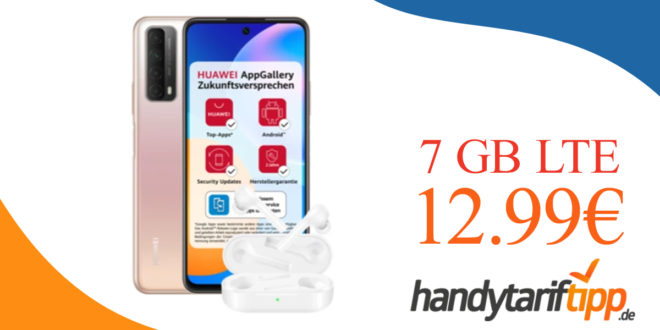Huawei P Smart (2021) & Huawei Freebuds lite mit 7 GB LTE nur 12,99€ monatlich