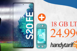 SAMSUNG GALAXY S20 FE & Nintendo Switch Lite mit 18 GB LTE nur 24,99€ monatlich