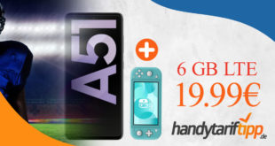 Samsung Galaxy A51 & Nintendo Switch Lite mit 6 GB LTE nur 19,99€ monatlich