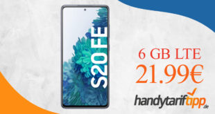 Samsung Galaxy S20 FE 128GB mit 6 GB LTE im Telekom Netz nur 21,99€ monatlich