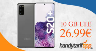 Samsung Galaxy S20+ (S20 Plus) mit 10 GB LTE im Telekom Netz nur 26,99€ monatlich
