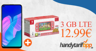 Huawei P40 lite E & Nintendo Switch Lite inkl. Animal Crossing mit 3 GB LTE nur 12,99€ monatlich - nur 29 Euro Zuzahlung