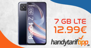 Oppo Reno 4Z 5G mit 7 GB LTE nur 12,99€ monatlich