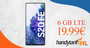 Samsung Galaxy S20 FE mit 6 GB LTE nur 19,99€ - nur 9 Euro Zuzahlung