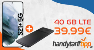Samsung Galaxy S21+ (S21Plus) 5G & Samsung Trio Charger mit 40 GB LTE nur 39,99€ monatlich