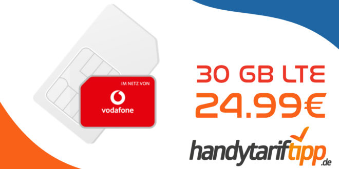 30 GB LTE Internet-Flat & Allnet Flat im Vodafone Netz für 24,99€ monatlich