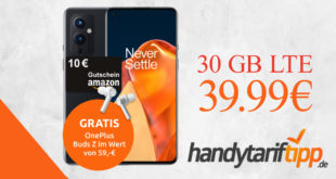 ONEPLUS 9 & Amazon 10 Euro Gutschein & OnePlus Buds Z mit 30 GB LTE5G nur 39,99€ monatlich
